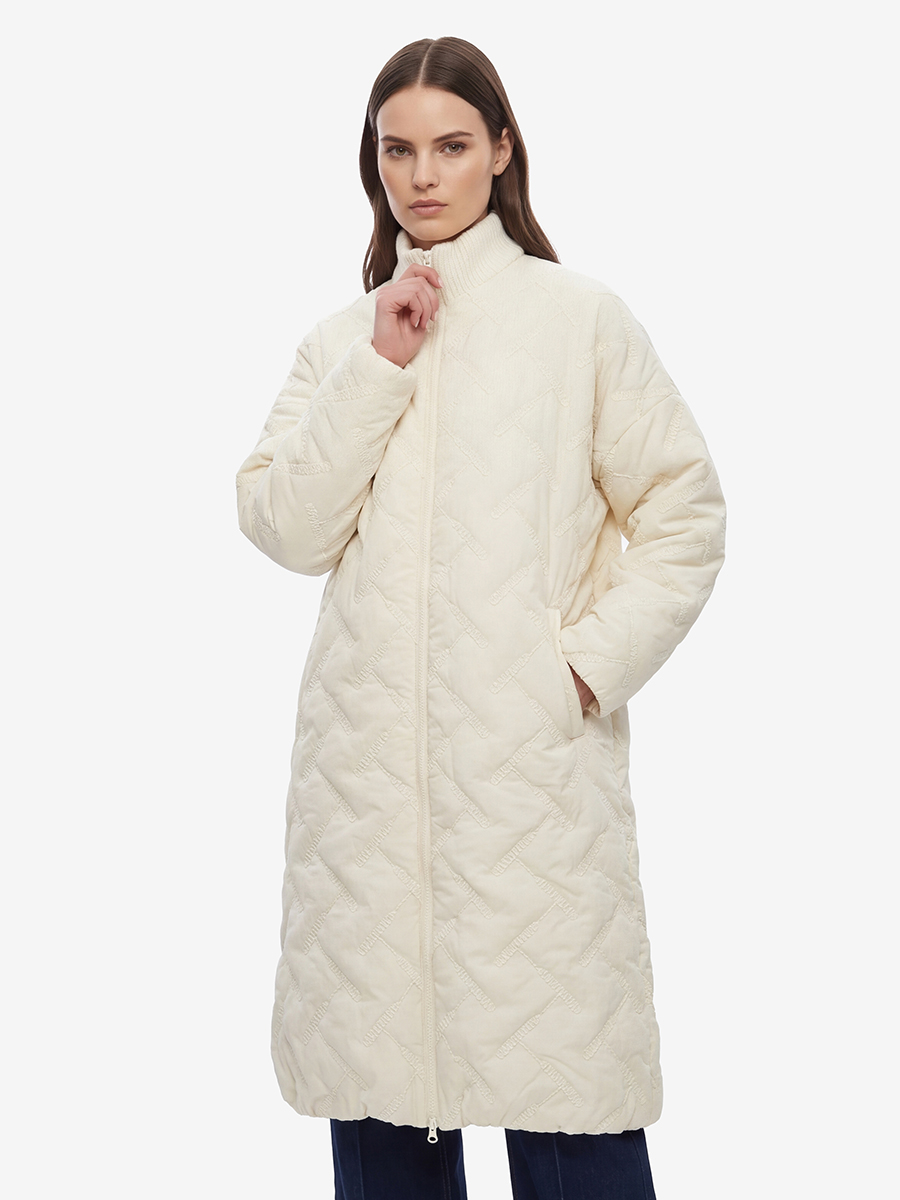 Полупальто стеганое бежевое OD-1046-1