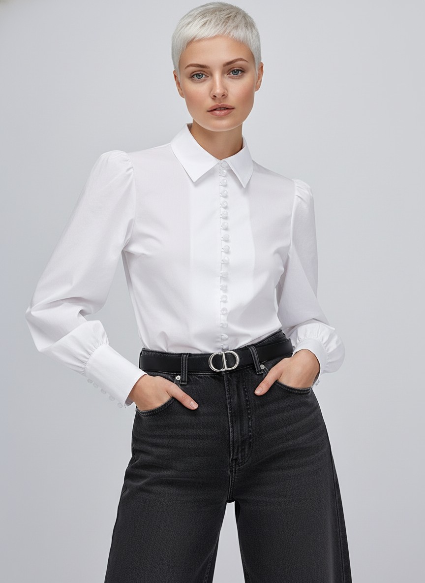 Блузка однотонная