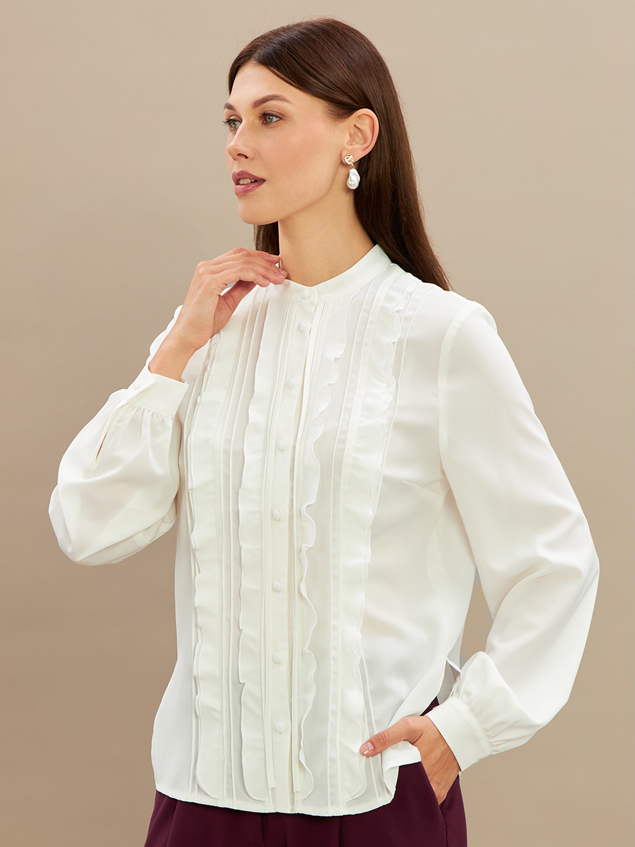 Блузка с рюшами OD-976-1 белый