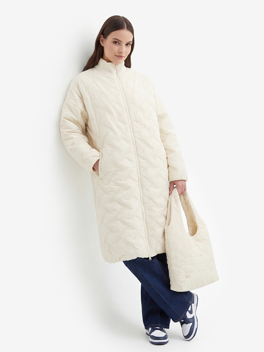 Полупальто стеганое бежевое OD-1046-1
