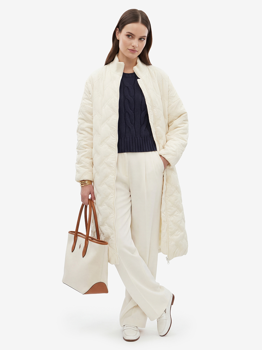 Полупальто стеганое бежевое OD-1046-1