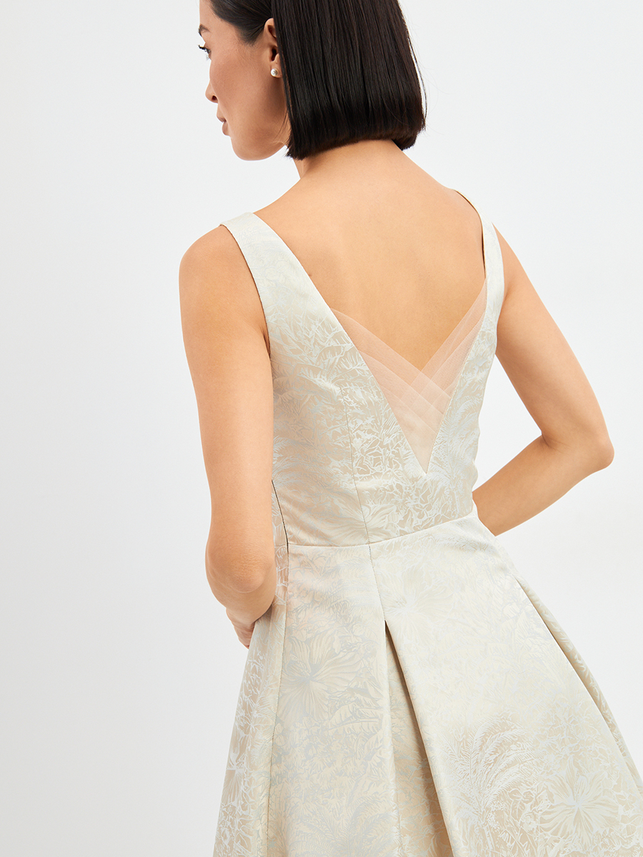 Платье из жаккарда + юбка из фатина OD-939-3 серо-голубой