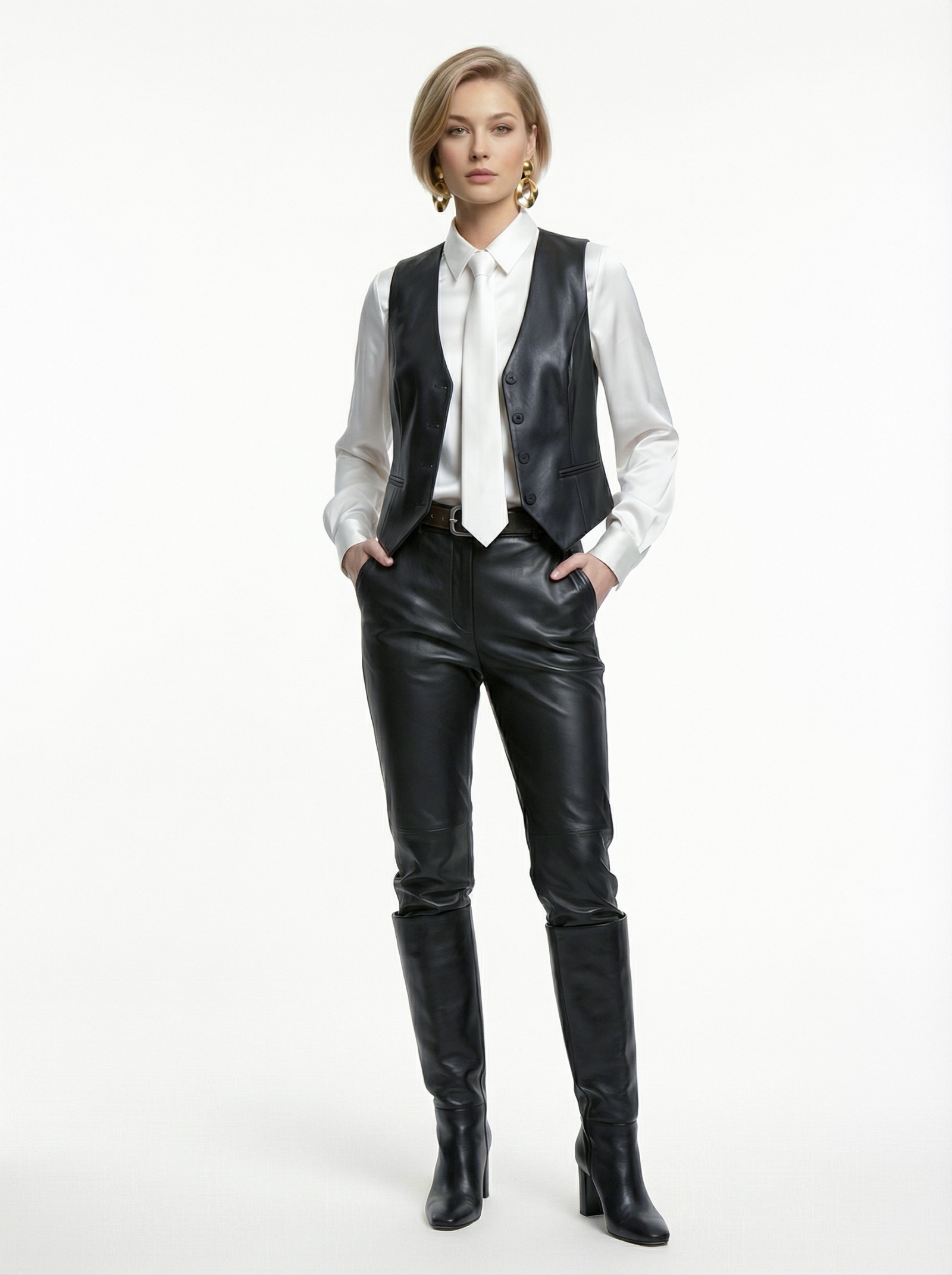 Блузка с галстуком  OD-881-4 белый