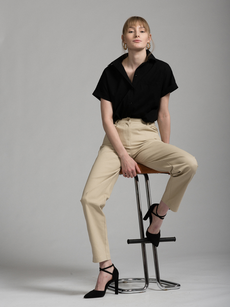 Брюки прямые из однотонного денима OD-475-2