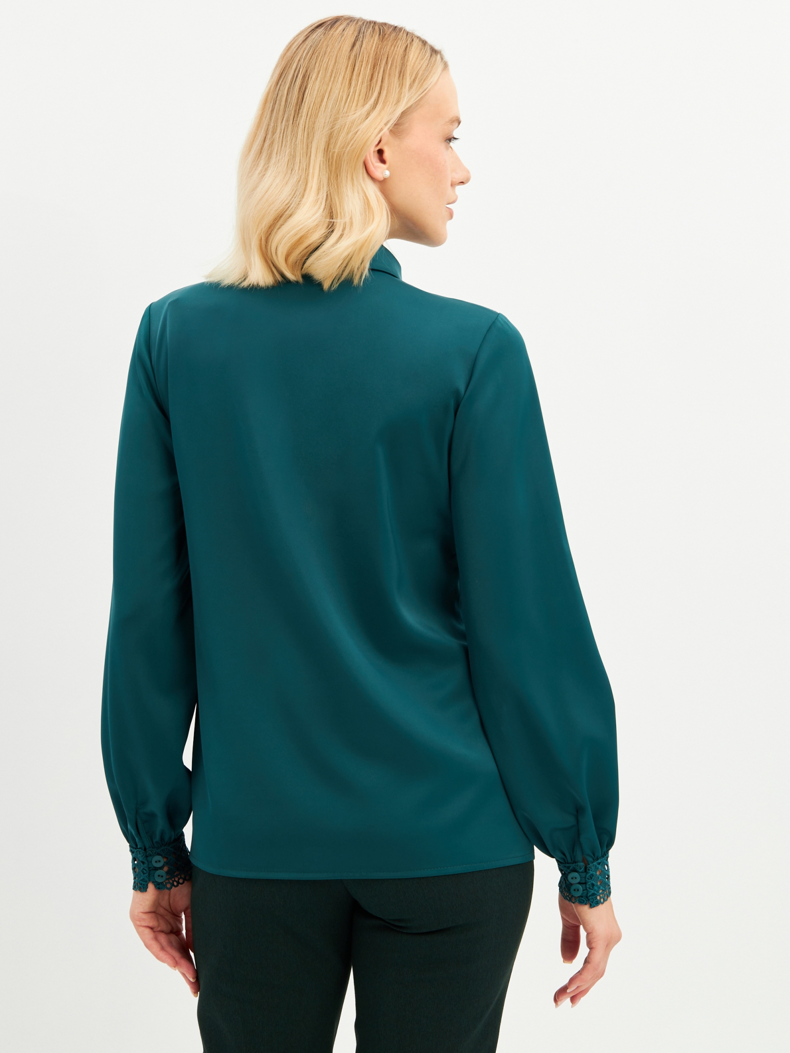 Блузка с кружевом OD-808-3 зеленый