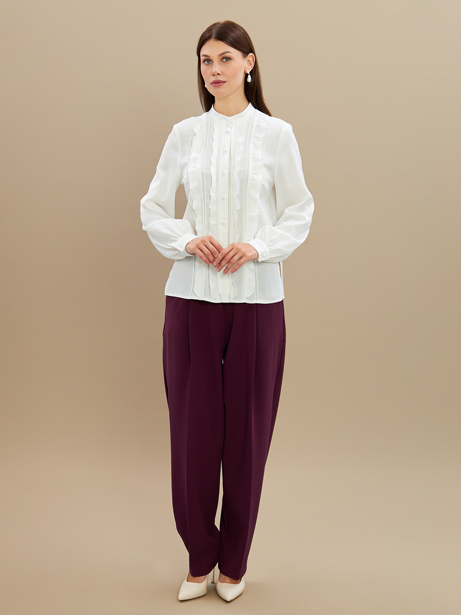 Блузка с рюшами OD-976-1 белый