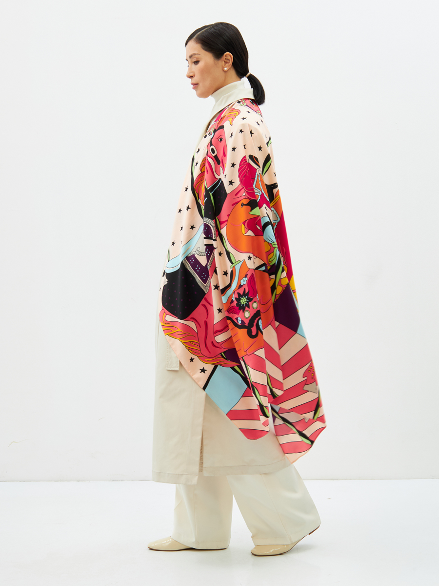 Платок женский двусторонний с принтом Арт-Деко LO-1255-2