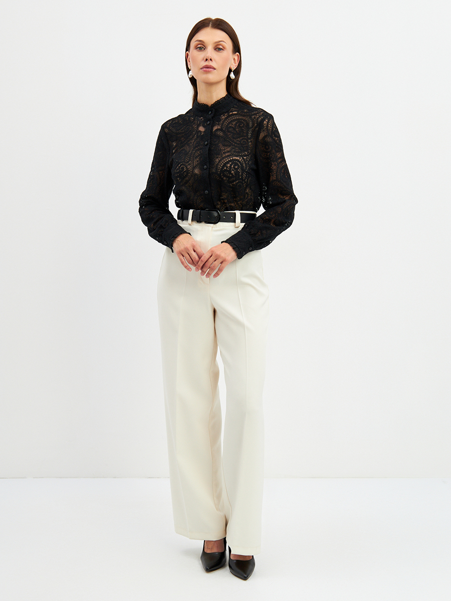 Блузка из кружевной ткани OD-977-2 черный