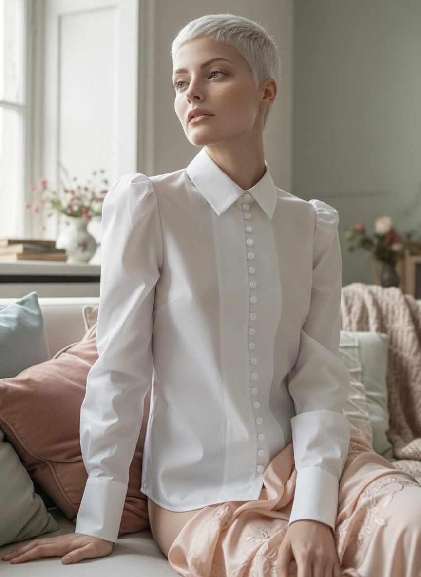 Блузка однотонная