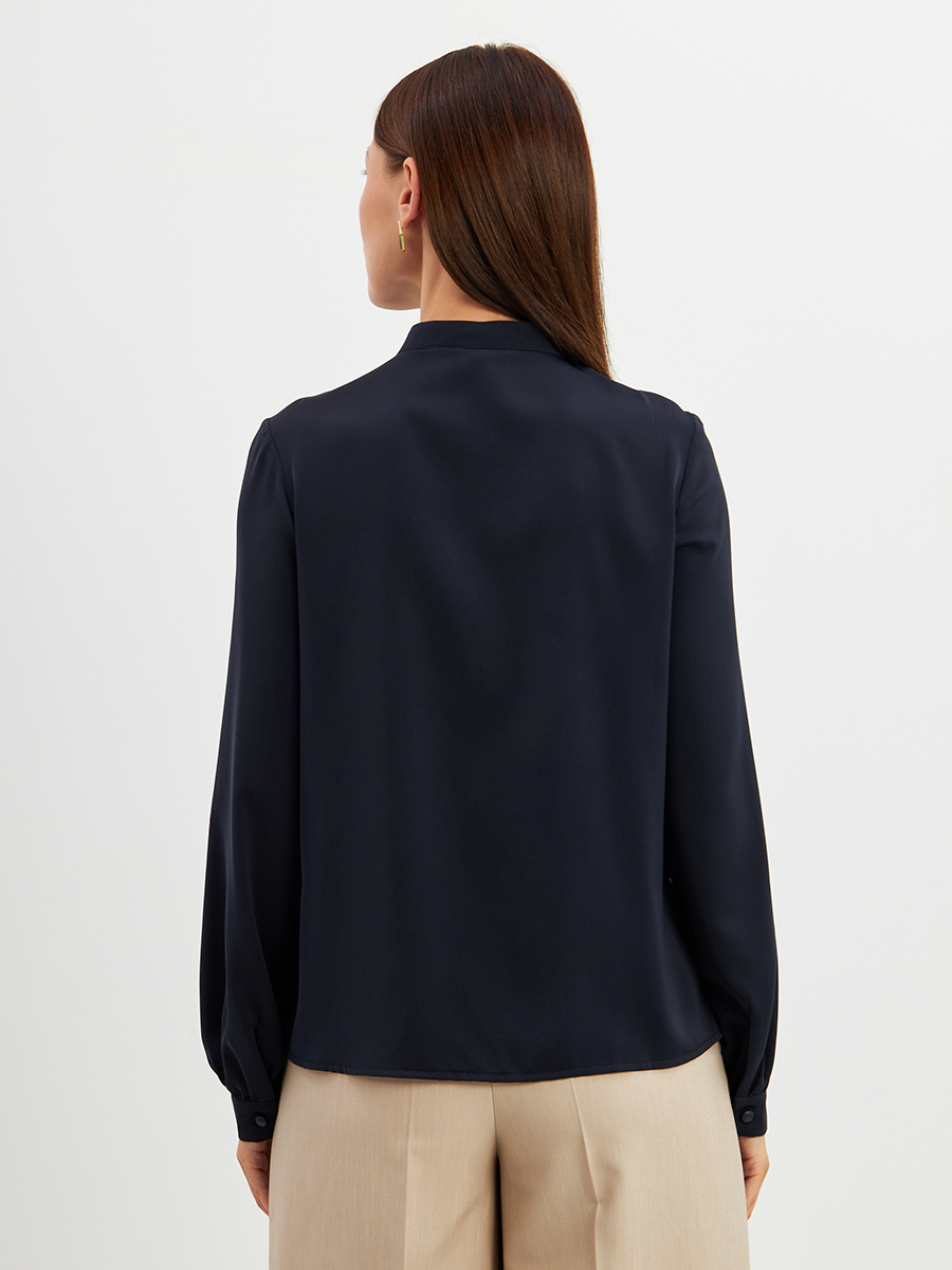 Блузка с рюшами OD-976-2 т.синий