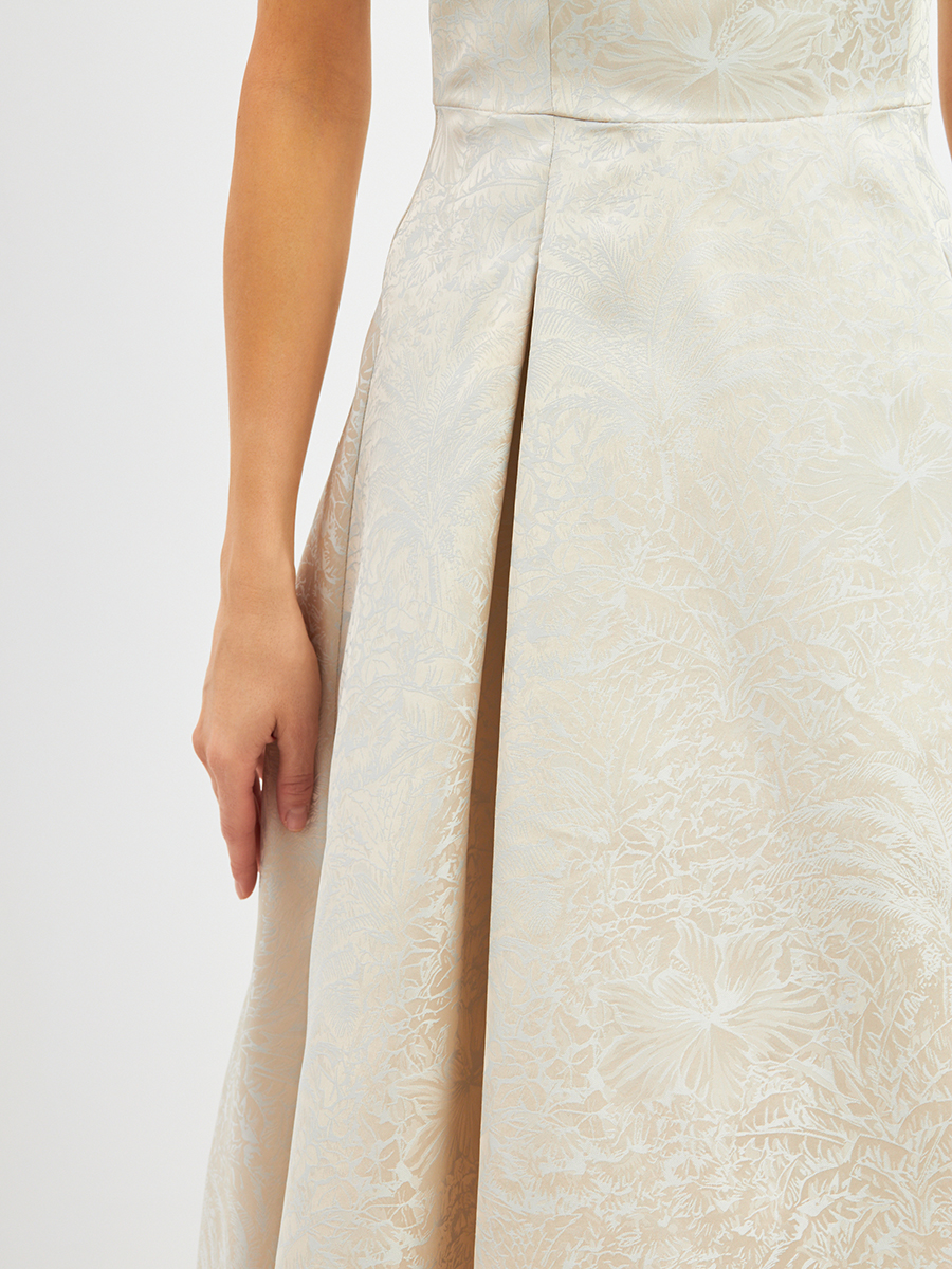 Платье из жаккарда + юбка из фатина OD-939-3 серо-голубой