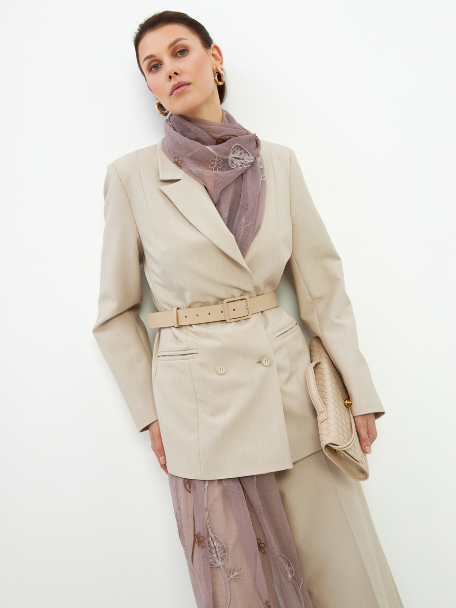 Палантин женский двусторонний с вышивкой Арт-деко DRK-1453-23