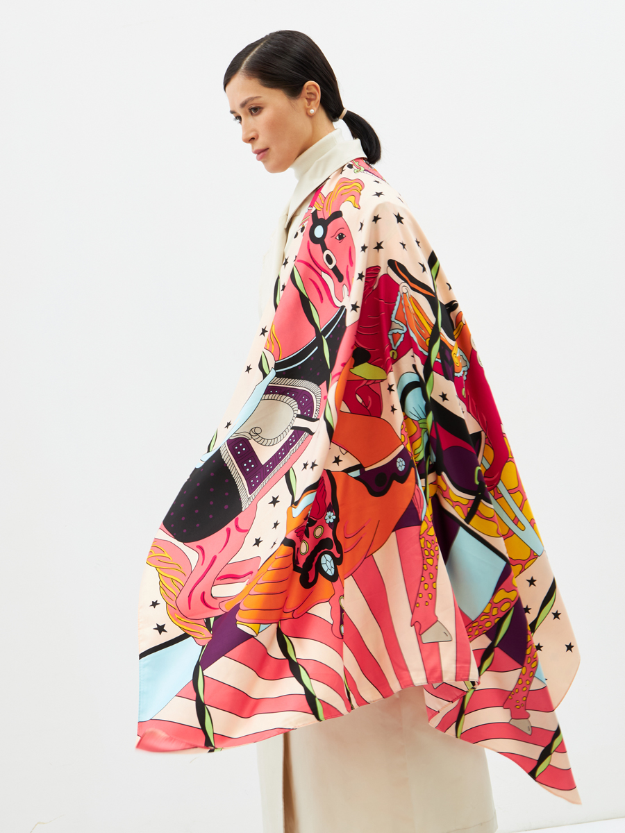 Платок женский двусторонний с принтом Арт-Деко LO-1255-2