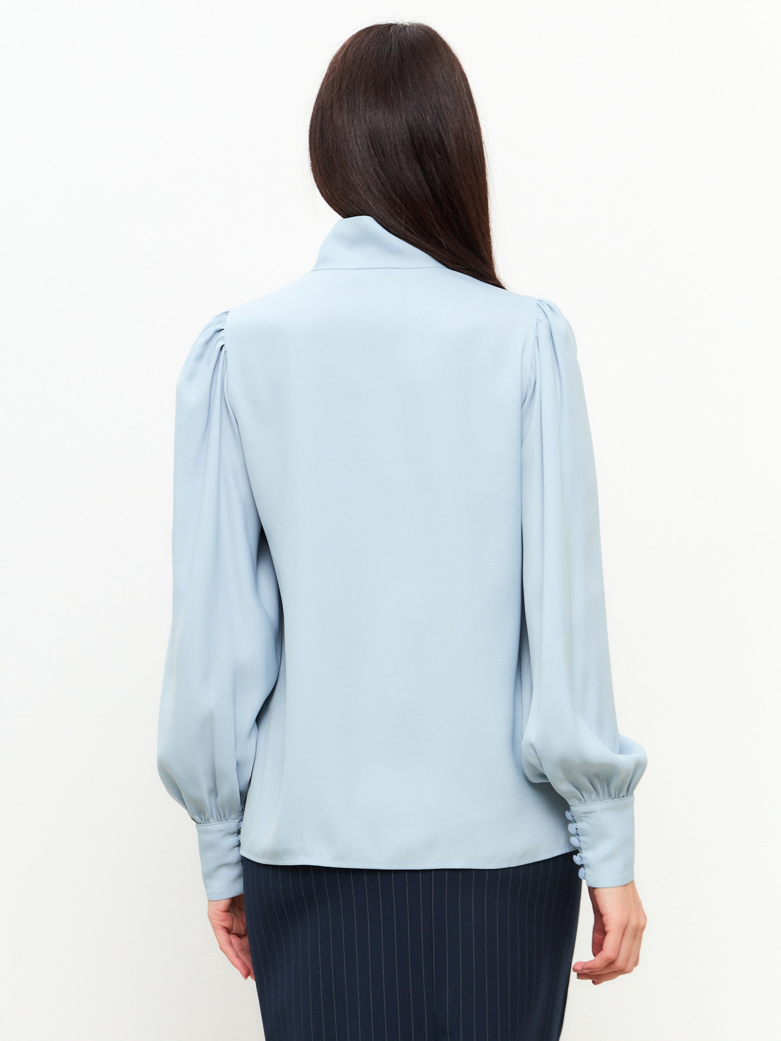 Блуза-косоворотка много пуговиц OD-550-9-серо-голубая