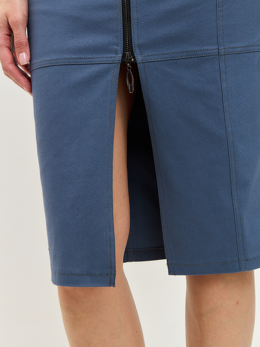 Юбка джинсовая с короткой молнией OD-866-1 синий