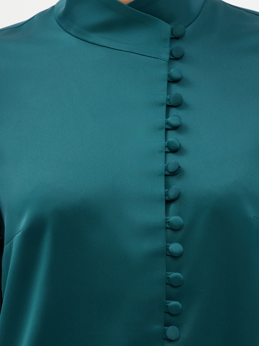 Блуза-косоворотка много пуговиц OD-550-13 морская волна