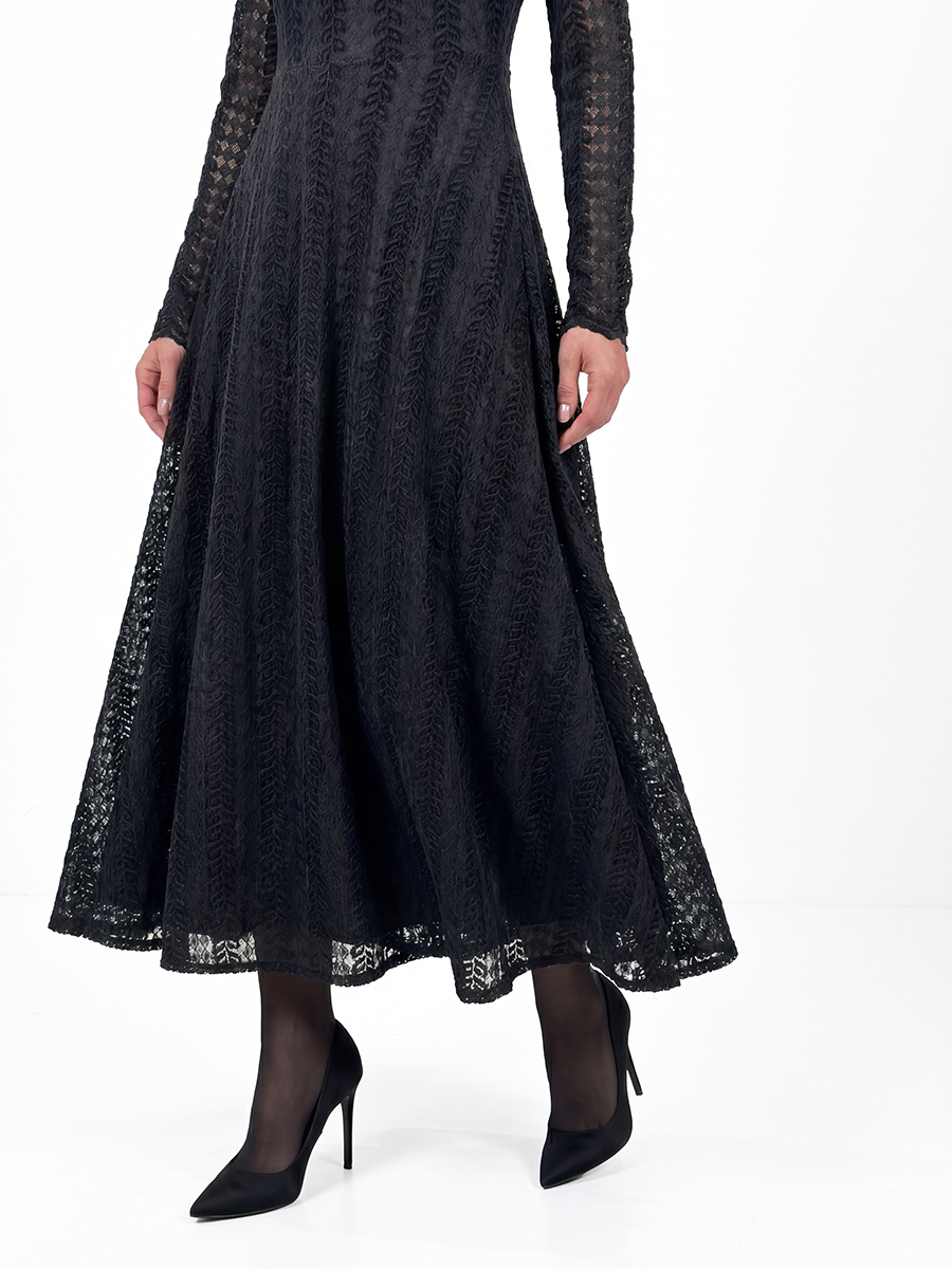 Платье теплое кружевное OD-846-5 черный