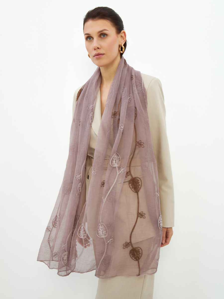 Палантин женский двусторонний с вышивкой Арт-деко DRK-1453-23