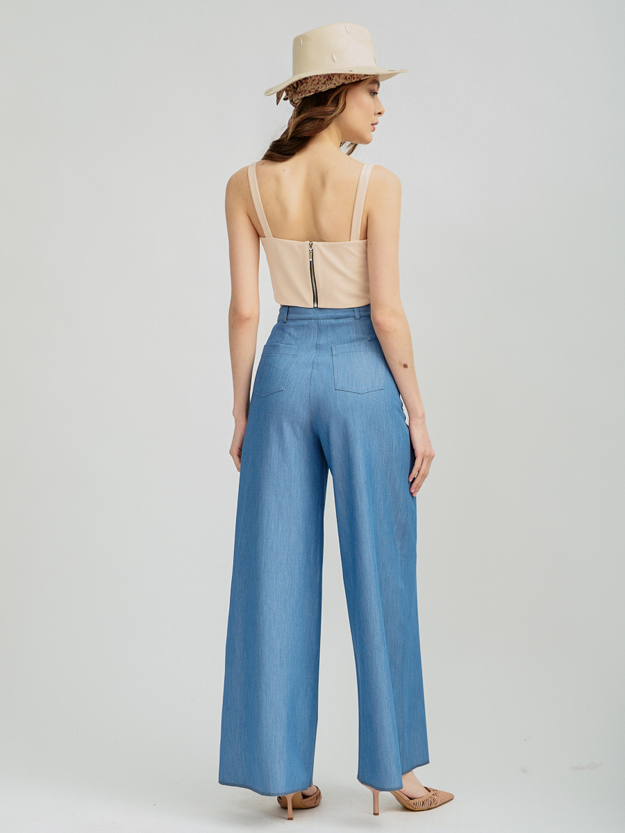 Брюки-клеш OD-552-1 синие