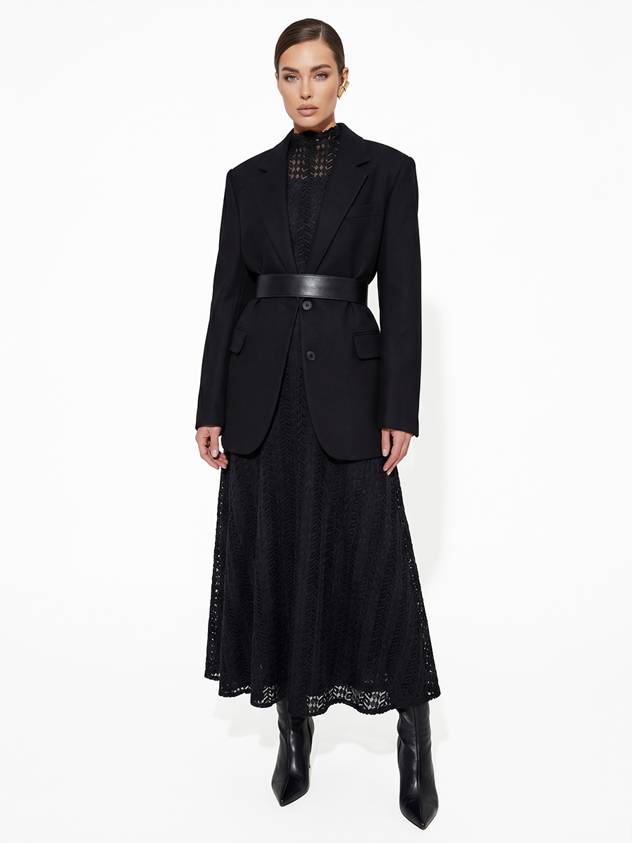 Платье теплое кружевное OD-846-5 черный