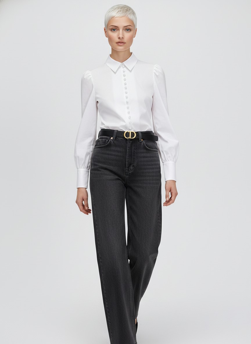 Блузка однотонная