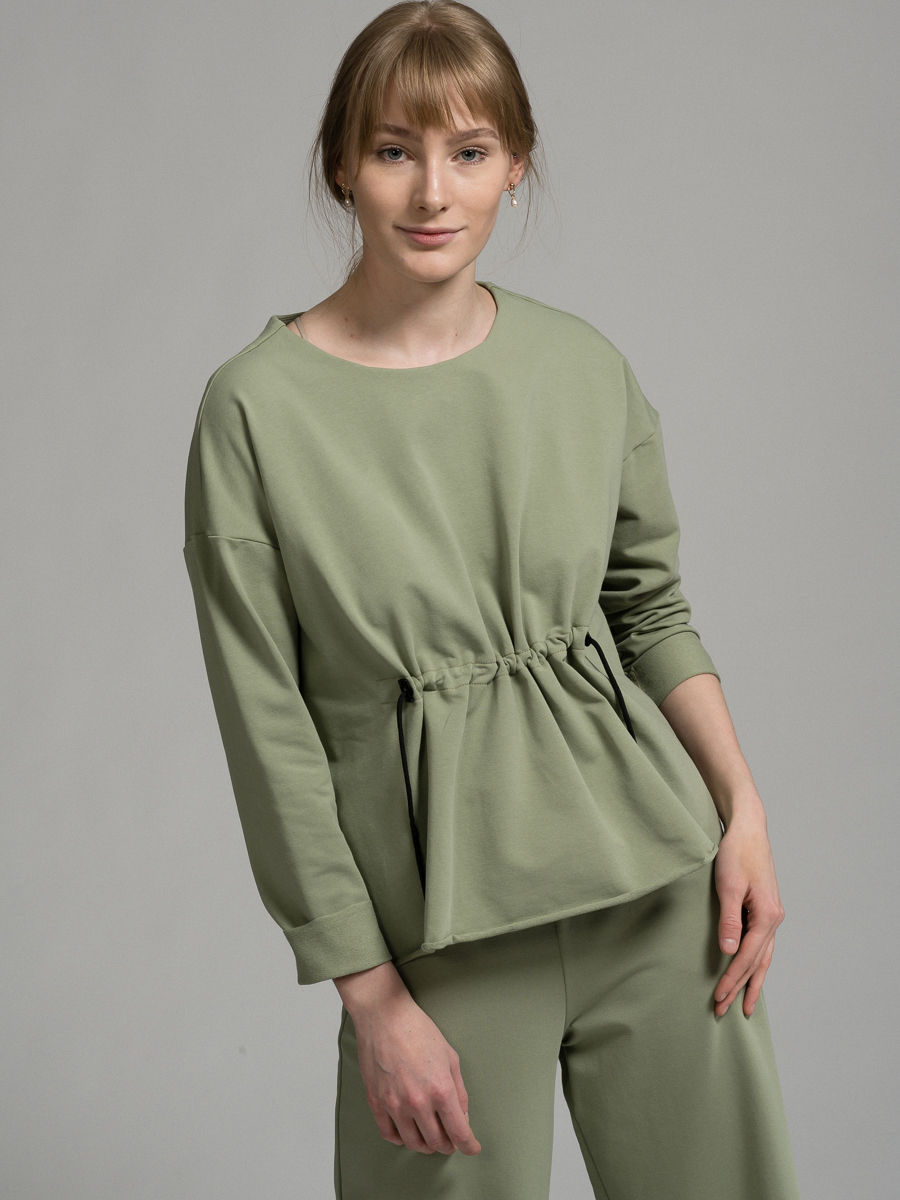 Свитшот оверсайз с кулиской OD-460-1