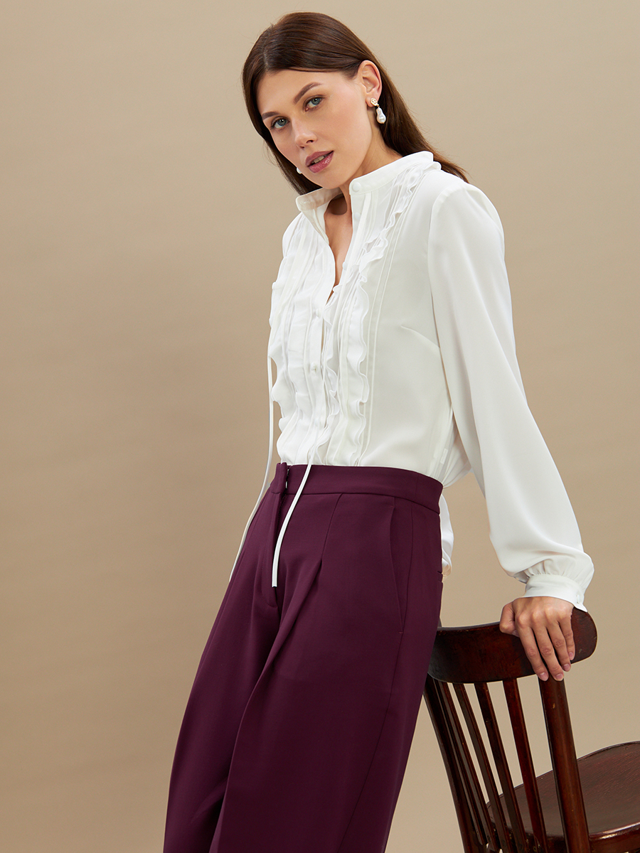 Блузка с рюшами OD-976-1 белый