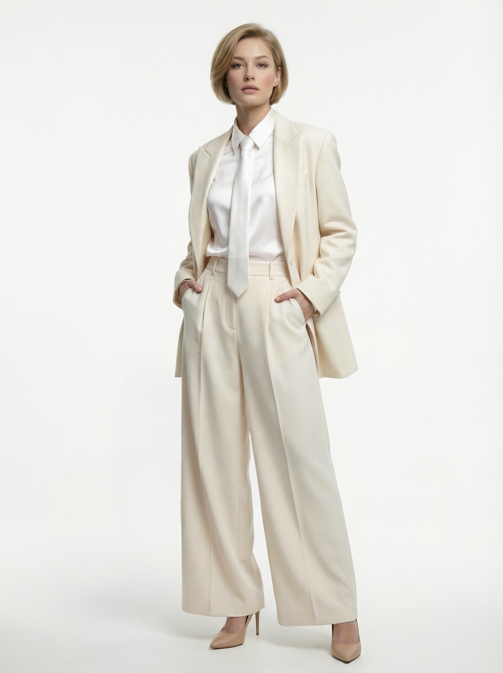 Блузка с галстуком  OD-881-4 белый