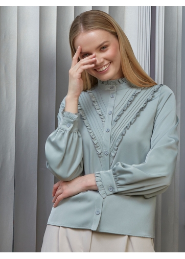 Блузка с рюшами OD-884-3 ментол