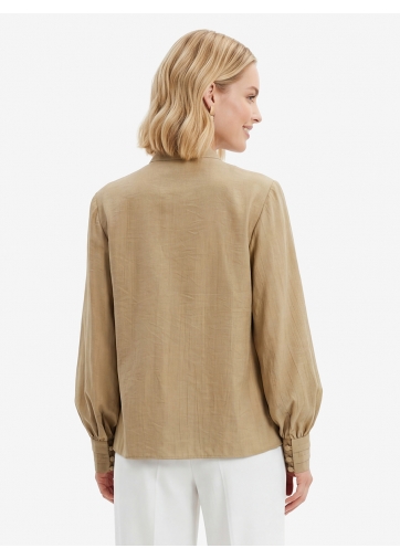 Блузкас отлетными рюшами OD-914-2 хаки