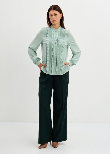 Блузка с рюшами OD-976-3 зеленый