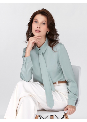 Блузка с галстуком  OD-881-5 ментол