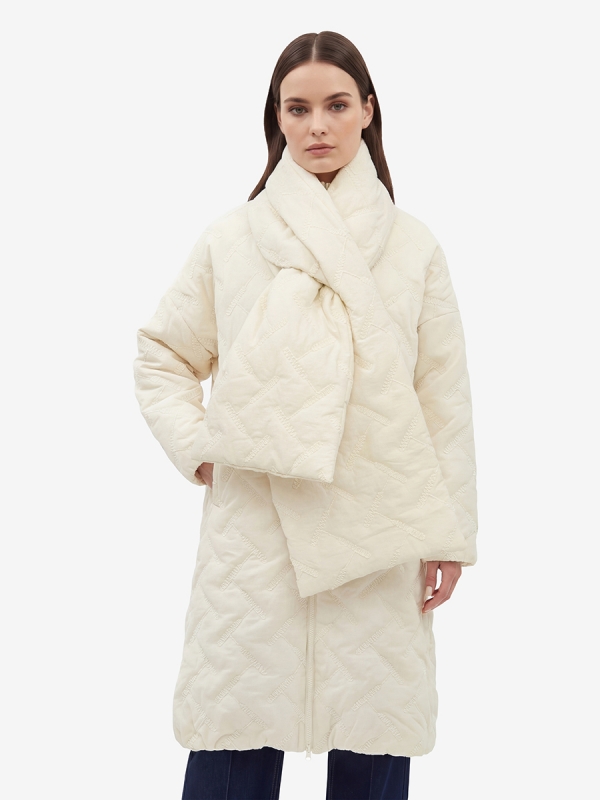 Стеганый шарф OD-1052-1 бежевый