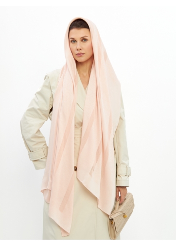 Палантин женский двухсторонний с деликатным диагональным принтом