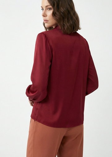 Блузка с кружевом OD-808-2 бордовый