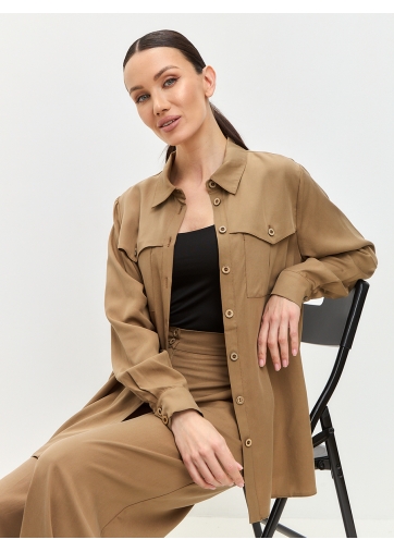 Рубашка прямого силуэта  OD-819-1 коричневый