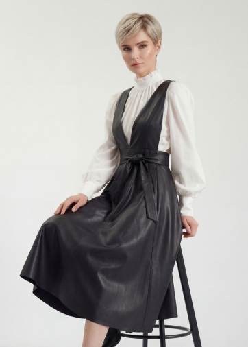 Сарафан из эко-кожи