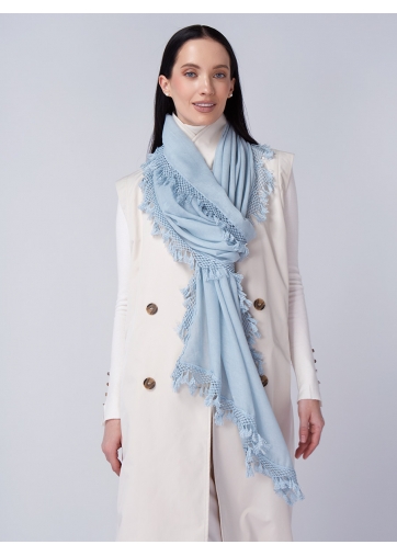 Палантин женский с ажурной бахромой