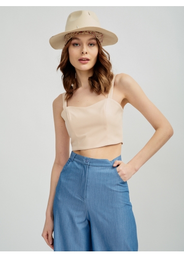 Топ укороченный из костюмной ткани