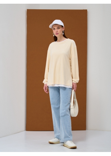 Свитшот женский оверсайз из велюра