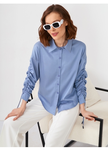 Блузка тонкая джинса OD-858-3 светлый джинс