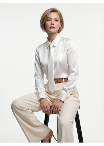 Блузка с галстуком  OD-881-4 белый