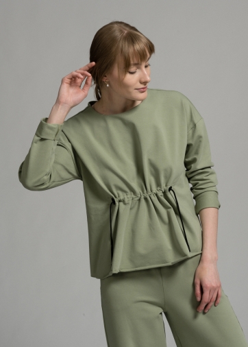 Свитшот оверсайз с кулиской OD-460-1