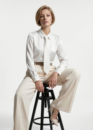 Блузка с галстуком  OD-881-4 белый