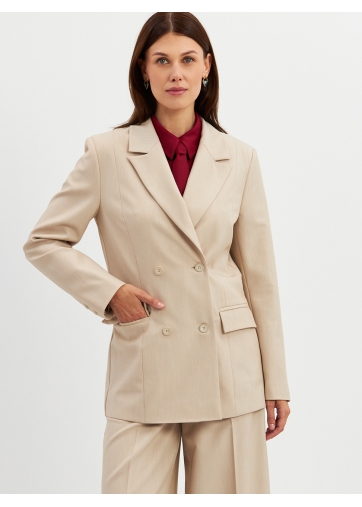 Жакет двубортный на подкладке OD-980-1 бежевый