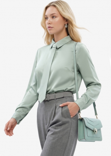 Блузка с галстуком  OD-881-5 ментол