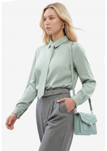Блузка с галстуком  OD-881-5 ментол