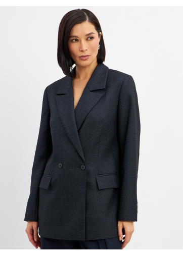 Жакет жакет из костюмной ткани OD-978-1 серо- синий