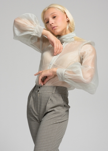 Брюки OD-470-1 в клетку с поясом