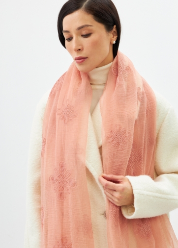 Палантин женский двусторонний с вышивкой арт-деко BB-1352-8